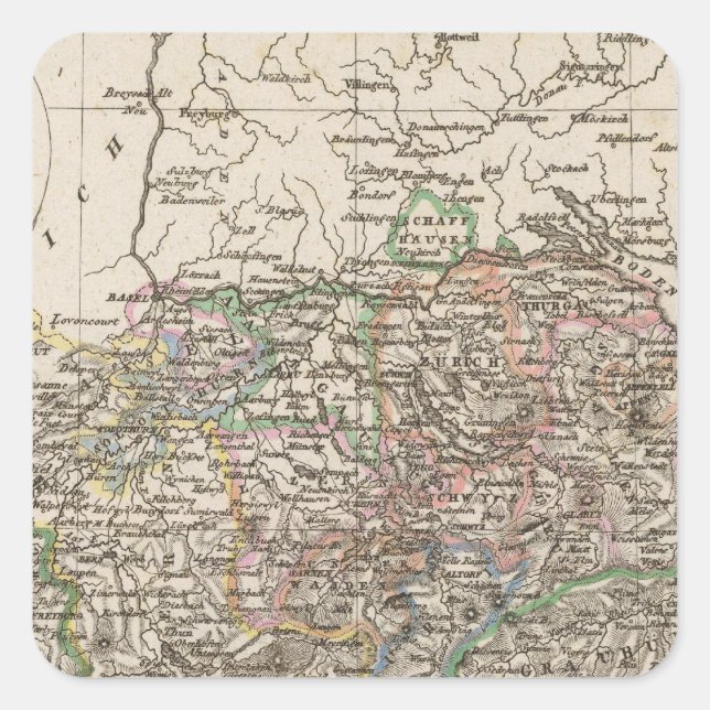 Pegatina Cuadrada la Suiza (Anverso)