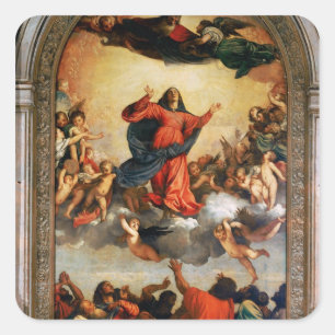 Pegatina Cuadrada La suposición de la Virgen, 1516-18