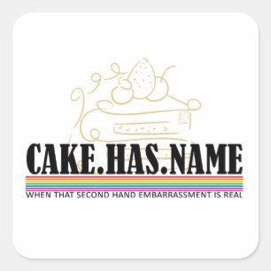Pegatina Cuadrada La tarta tiene el nombre 1 - AC