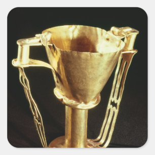 Pegatina Cuadrada La taza de Nestor, Mycenae, c.1550-1500 A.C.