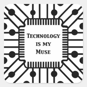 Pegatina Cuadrada La tecnología es mi musa
