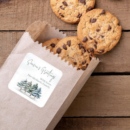 Pegatina Cuadrada La temporada de las acuarelas saluda al Personaliz