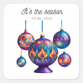 Pegatina Cuadrada La Temporada De Ser Jolly