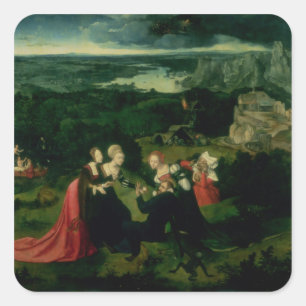 Pegatina Cuadrada La tentación de San Antonio