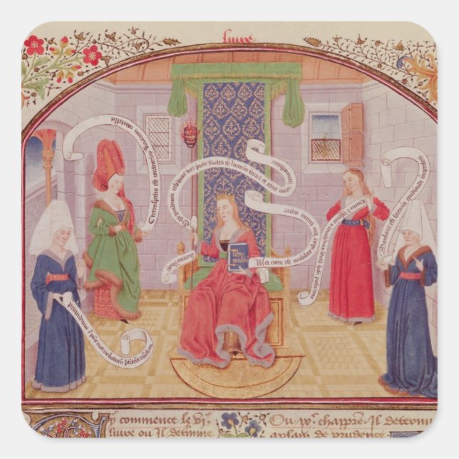 Pegatina Cuadrada La teoría de las virtudes intelectuales (Anverso)