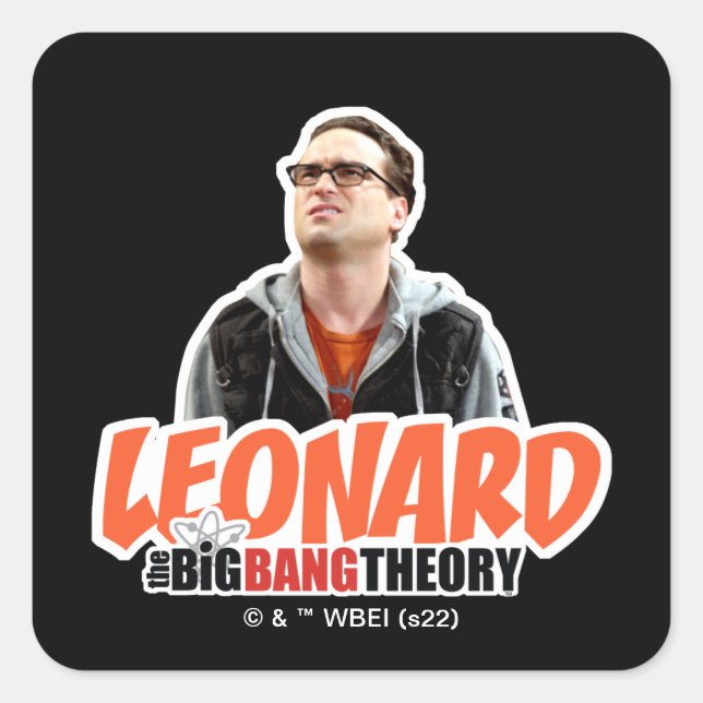 Pegatina Cuadrada La teoría del Big Bang | Leonard (Anverso)