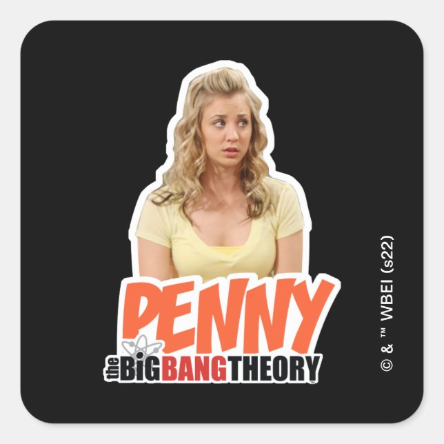 Pegatina Cuadrada La teoría del Big Bang | Penny (Anverso)