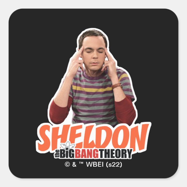 Pegatina Cuadrada La teoría del Big Bang | Sheldon (Anverso)