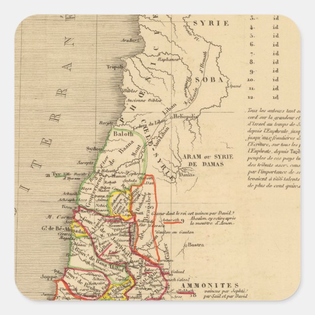 Pegatina Cuadrada La Terre Sainte sous Salomon (Anverso)