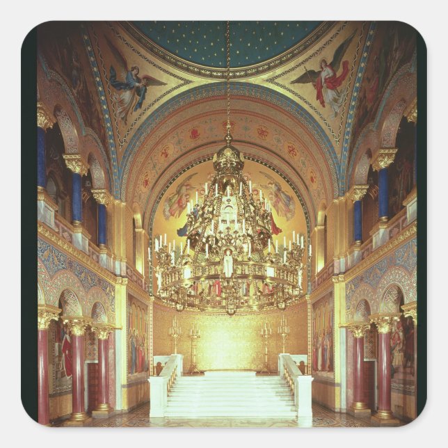 Pegatina Cuadrada La Throne Room desde el norte (Anverso)