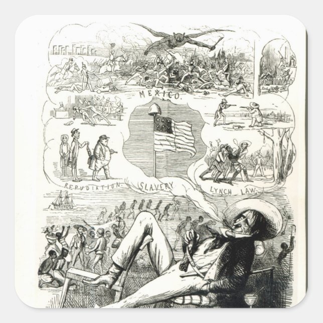 Pegatina Cuadrada La tierra de la libertad' (Anverso)