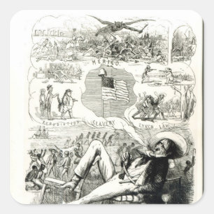 Pegatina Cuadrada La tierra de Liberty