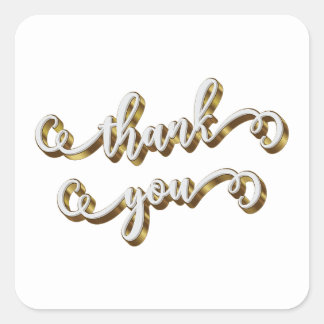 Pegatina Cuadrada La tipografía moderna del oro gracias