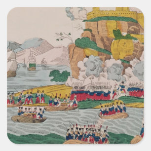 Pegatina Cuadrada La toma de Argel por los franceses