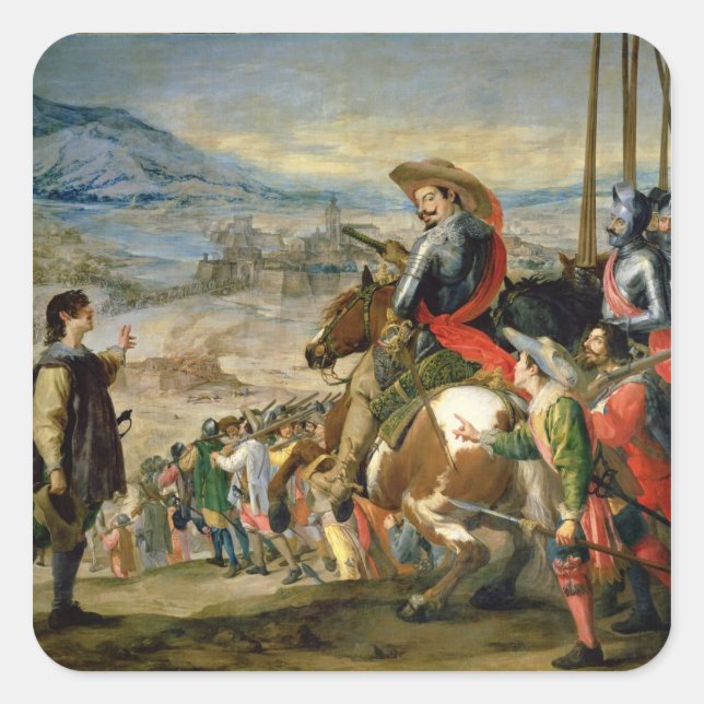 Pegatina Cuadrada La toma de la Breisach (Anverso)