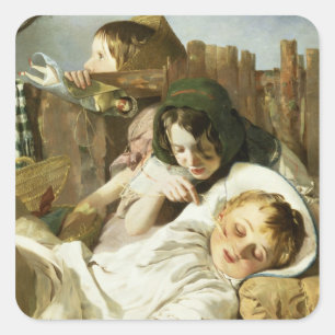 Pegatina Cuadrada La tomadura de pelo