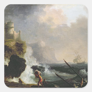 Pegatina Cuadrada La tormenta