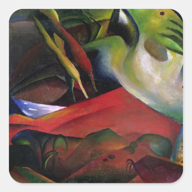 Pegatina Cuadrada La tormenta, 1911 (Anverso)