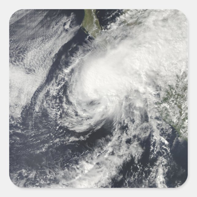 Pegatina Cuadrada La tormenta tropical Rick se acerca a México (Anverso)