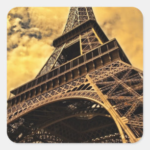 Pegatina Cuadrada La torre Eiffel en París Francia