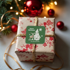 Pegatina Cuadrada La tradicional Navidad Rusa