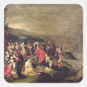 Pegatina Cuadrada La travesía del Mar Rojo