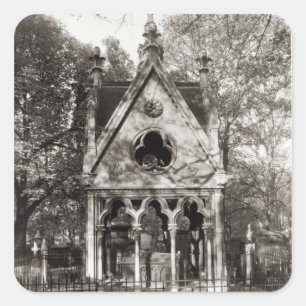 Pegatina Cuadrada La tumba de Abelard y de Heloise, construida en