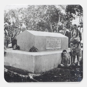 Pegatina Cuadrada La tumba de Tusitala