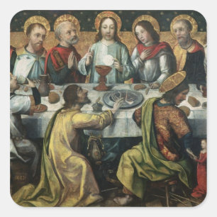 Pegatina Cuadrada La última cena, 1482