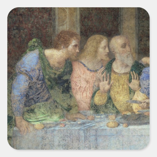 Pegatina Cuadrada La última cena, 1495-97 (Anverso)