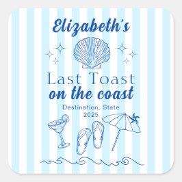 Pegatina Cuadrada La última tostada del Fiesta Bachelorette Beach en