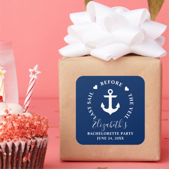 Pegatina Cuadrada La última vela antes de la fiesta de la bachillera (Fiesta)