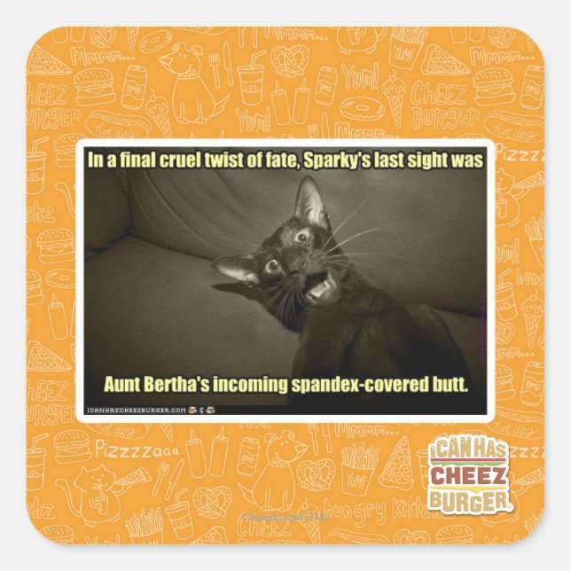 Pegatina Cuadrada La última visión de Sparky (Anverso)