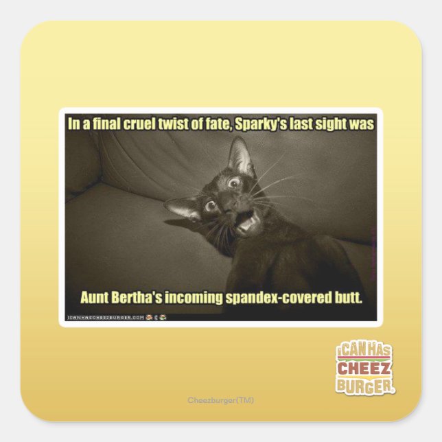 Pegatina Cuadrada La última visión de Sparky (Anverso)