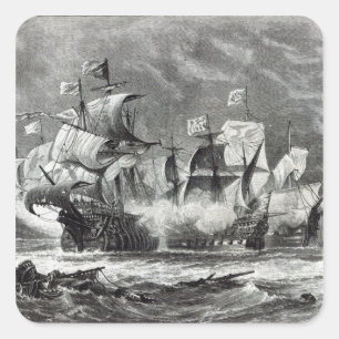 Pegatina Cuadrada La vanguardia, bajo sir Guillermo Winter