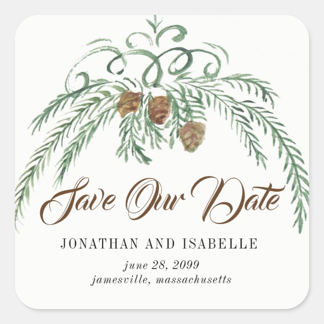 Pegatina Cuadrada La vegetación acuática y los tonos de pino ahorran (Anverso)