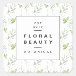 Pegatina Cuadrada La vegetación botánica moderna