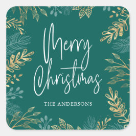 Pegatina Cuadrada La vegetación de los Navidades de oro en vacacione