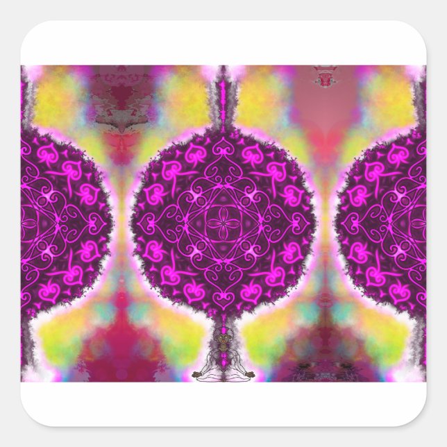 Pegatina Cuadrada La vibración de la luz (Anverso)