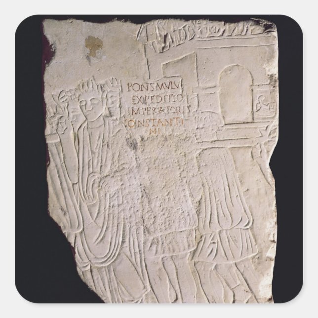 Pegatina Cuadrada La victoria de Constantino el Grande sobre (Anverso)
