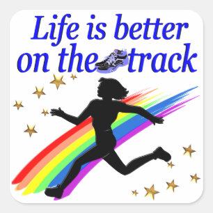 PEGATINA CUADRADA LA VIDA AZUL ES MEJOR EN EL DISEÑO DE LA PISTA