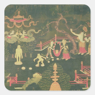 Pegatina Cuadrada La vida de Buda Shakyamuni
