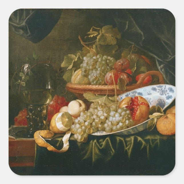 Pegatina Cuadrada La vida de la fruta (Anverso)