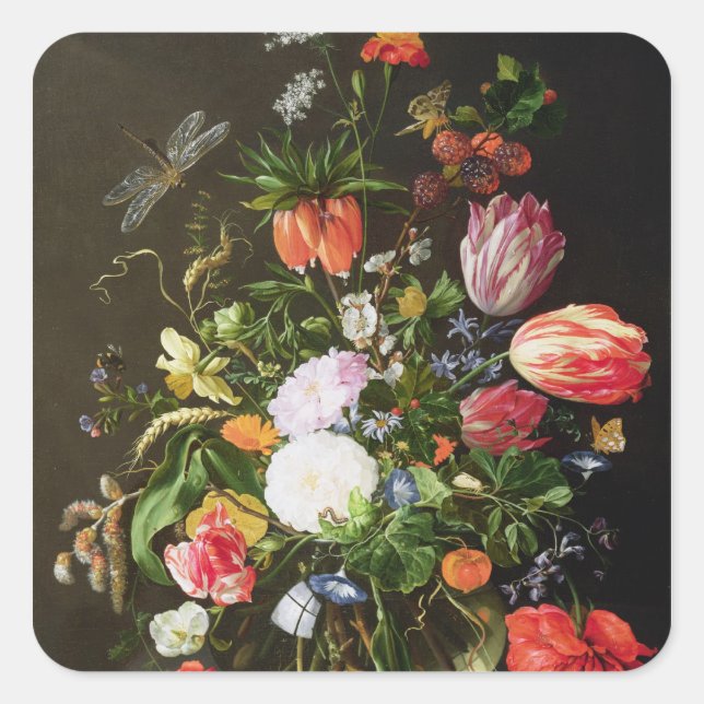 Pegatina Cuadrada La vida de las flores (Anverso)