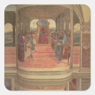 Pegatina Cuadrada La vida de St. Benedicto (fresco) (detalle)