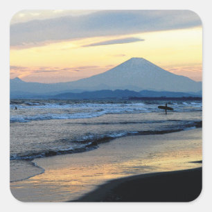 Pegatina Cuadrada La vida en la playa: Japón
