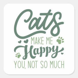 Pegatina Cuadrada La vida es mejor con un gato