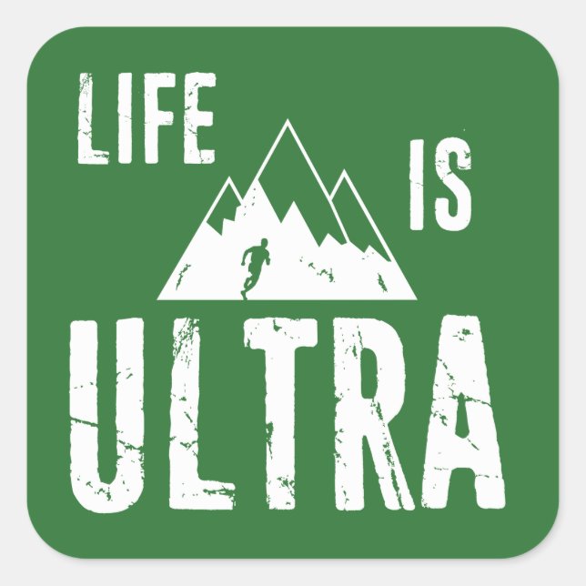 Pegatina Cuadrada La vida es ultra cortante (Anverso)