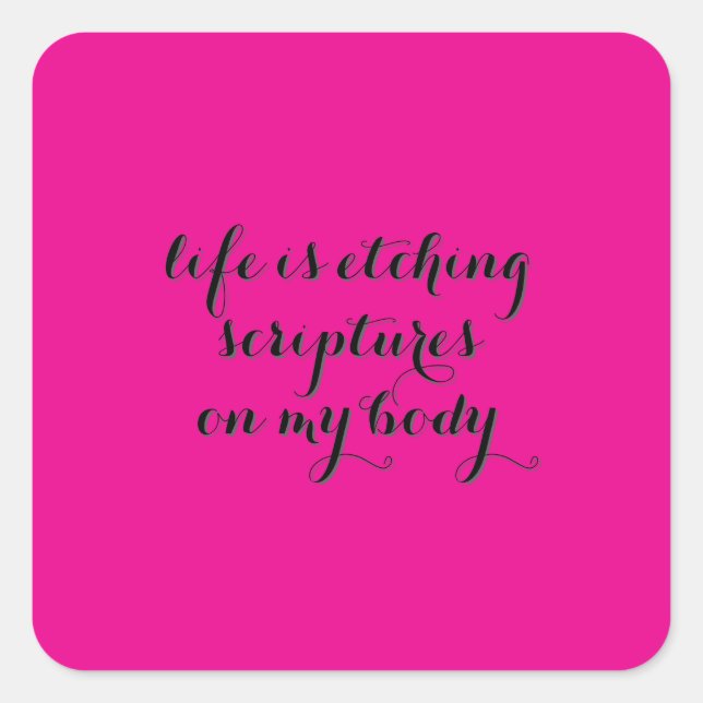 Pegatina Cuadrada La vida se acerca (Anverso)