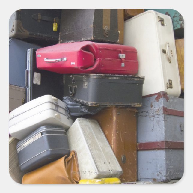 Pegatina Cuadrada La vida tiene mucho equipaje (Anverso)